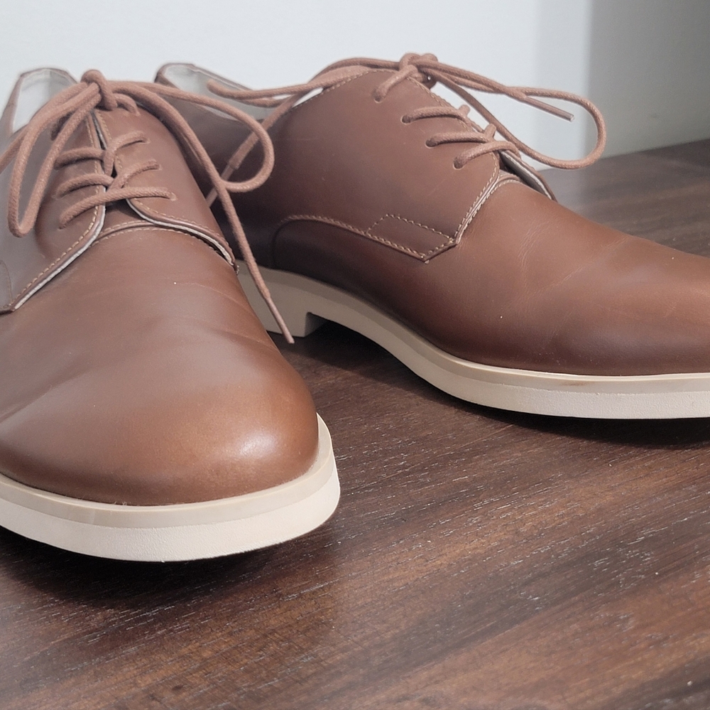 Calvin Klein NWOT  Men's Faustino Washed Leather Oxfords Men's Size 10.5 - Picture 10 of 13
